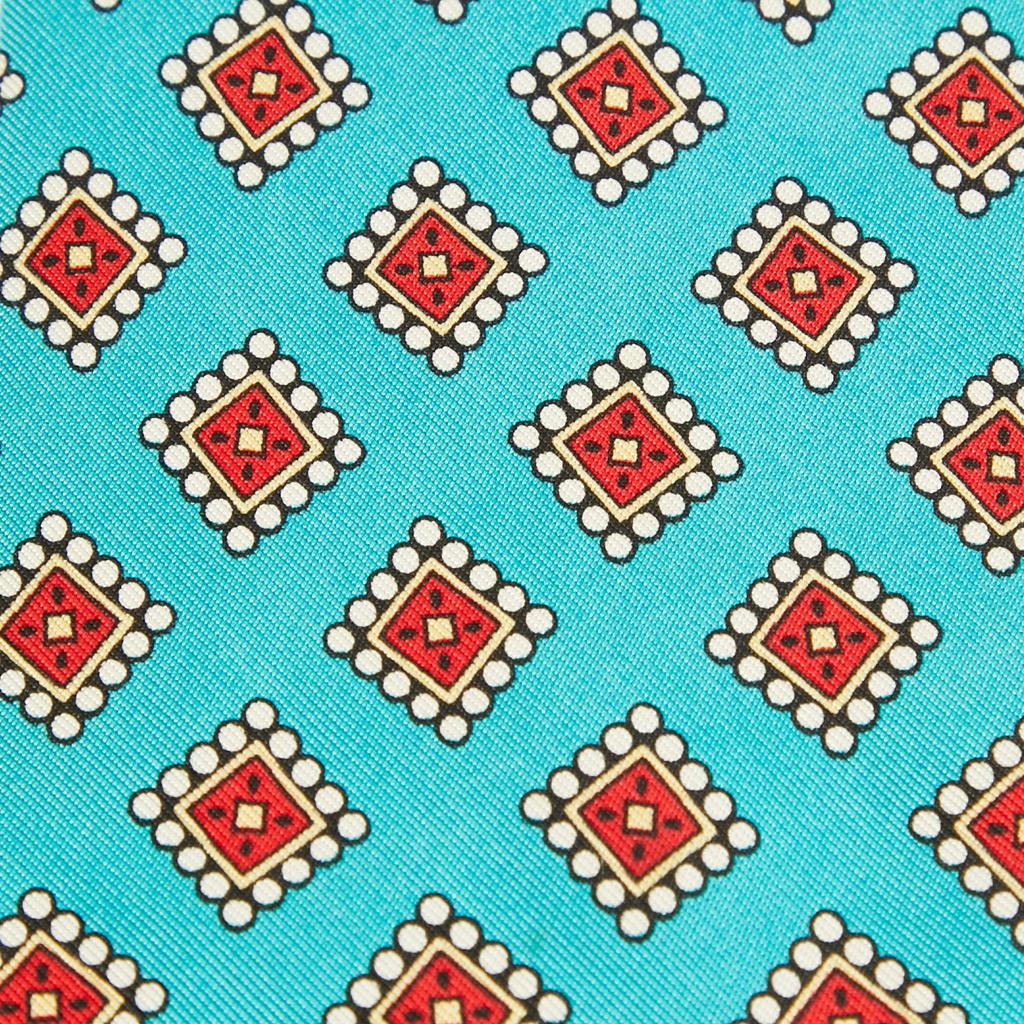 Burberry Burberry Vintage Blue Print Silk Tie