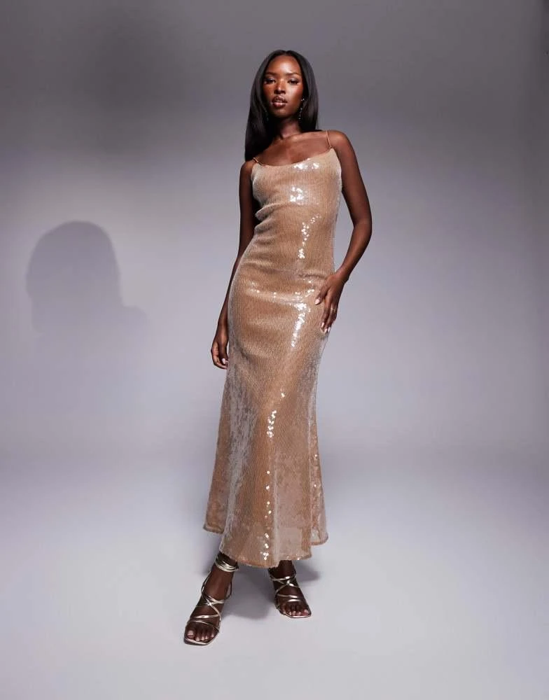 slim fit dress slacks Sv-M {Shaking Things Up} Taupe Sequin Tiered Mini Dress