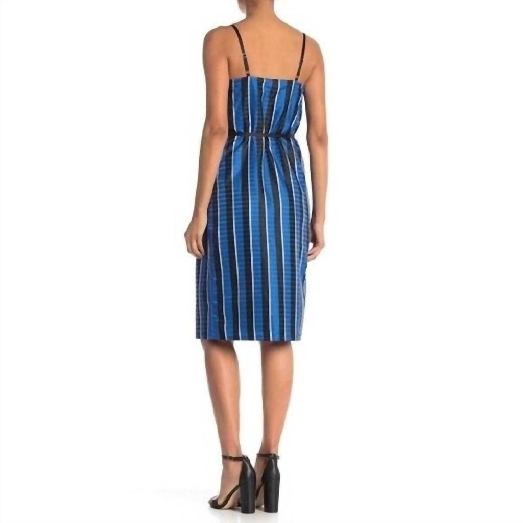 Robert Rodriguez Robert Rodriguez - Striped Surplice V neck Dress