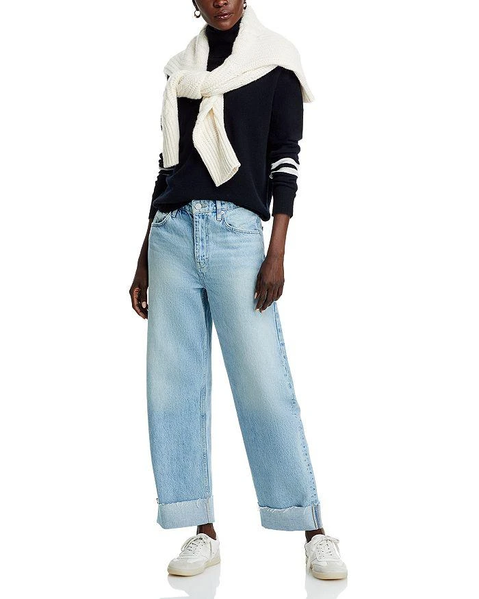 AQUA Athletic Stripe Turtleneck Sweater - Exclusive 2