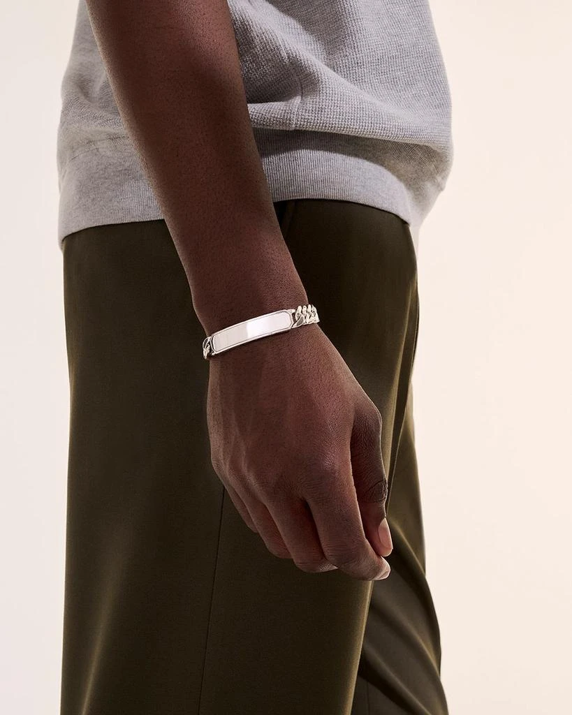 John Hardy Men
s Sterling Silver Carved Chain ID Plate Curb Link Bracelet 2