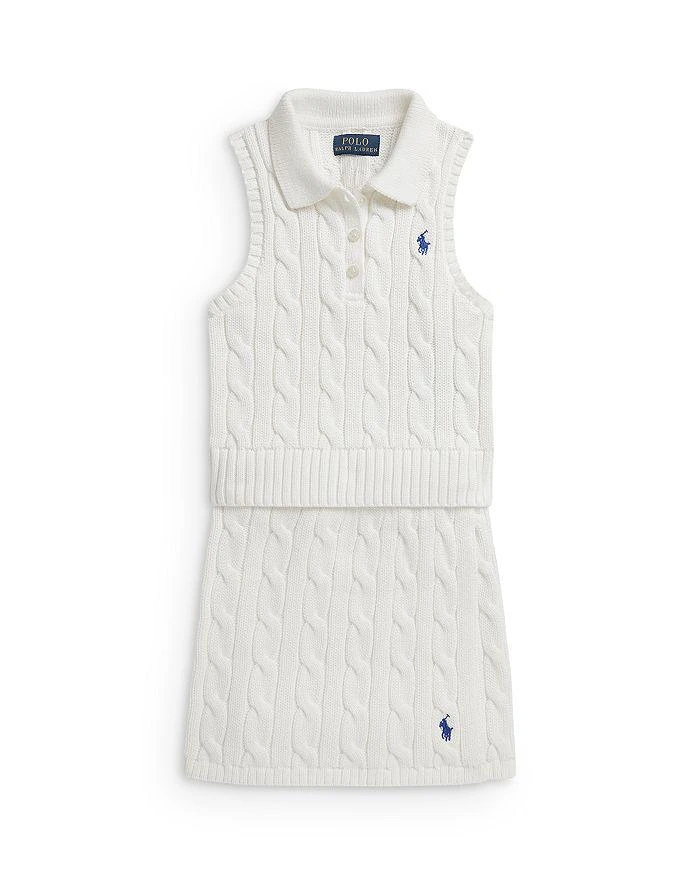 Ralph Lauren Girls' Cotton Polo Sweater & Faux-Wrap Skirt - Little Kid