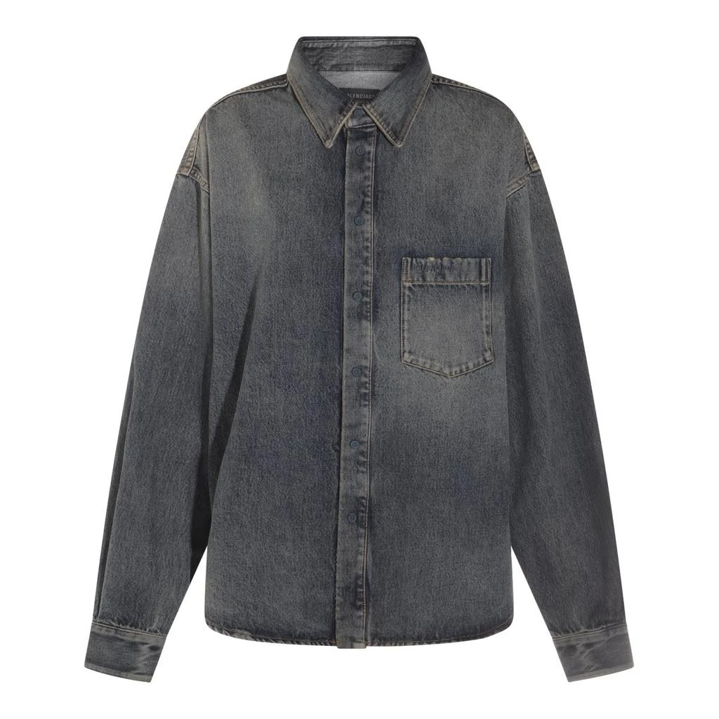 Balenciaga Balenciaga Sun Bleached Denim Shirt 1