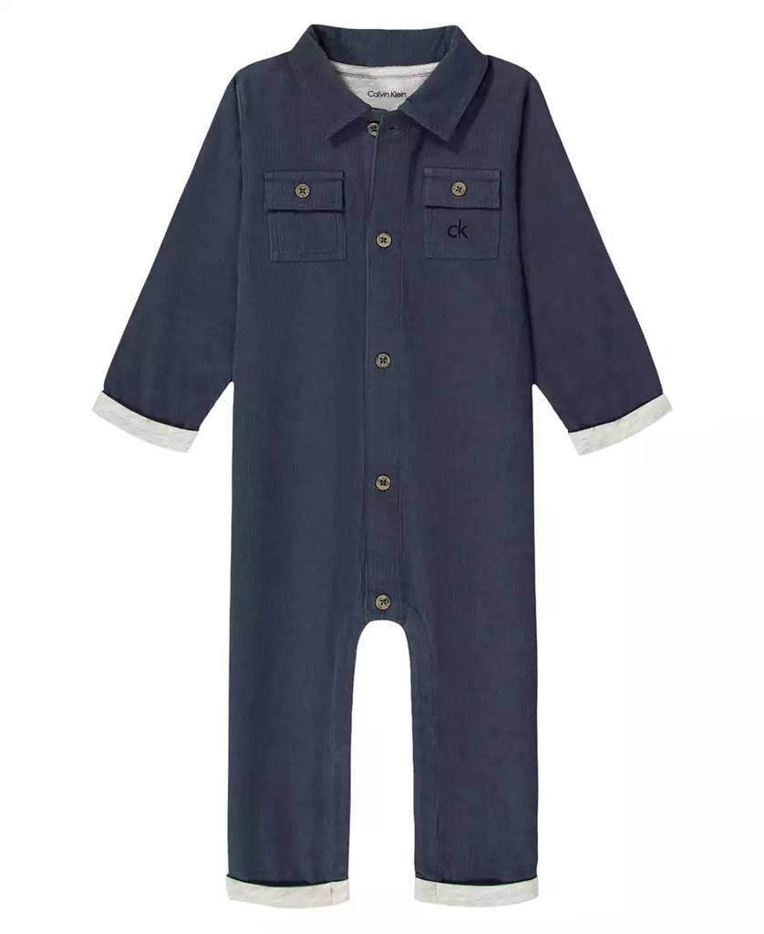 Calvin Klein Baby Boys
 Long Sleeve Button-Front Coverall