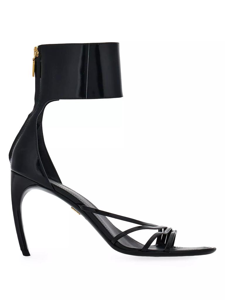サンダル・ミュール FERRAGAMO SS24 Sandal 'Clethra' (772936 NERO) Salvatore Ferragamo Clethra 85MM Leather Sandals - Shoes
