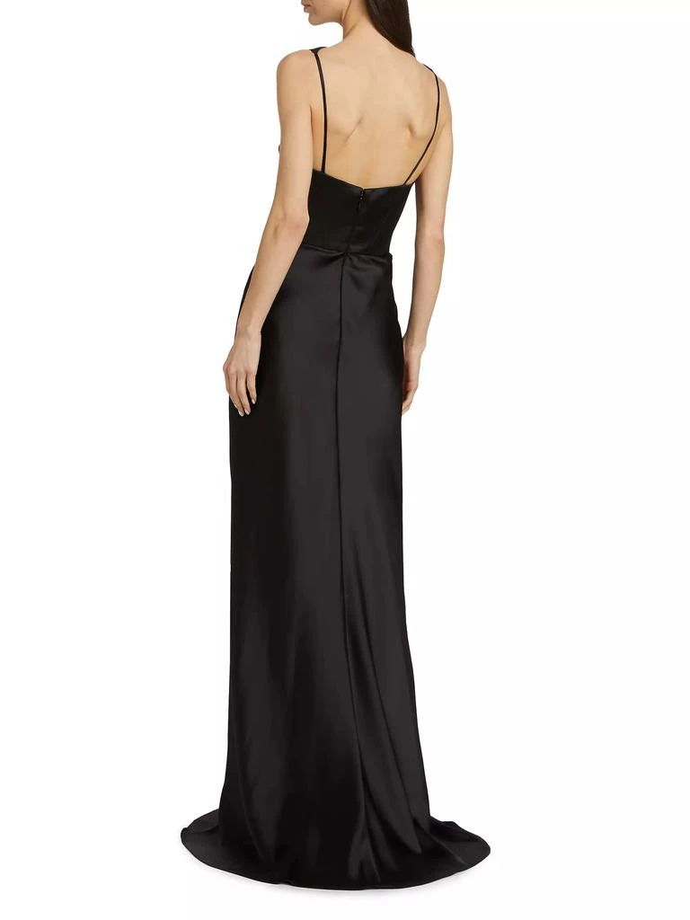 Amsale Satin Cowlneck Corset Gown 5