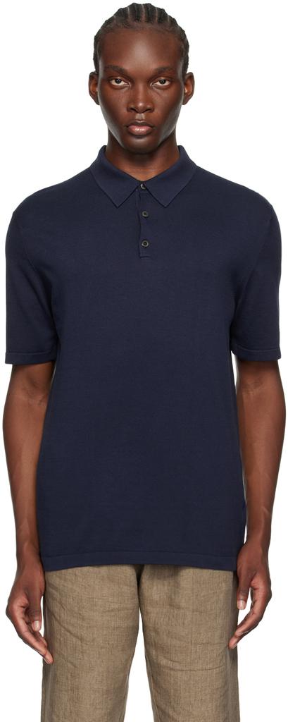 Sunspel Navy Sea Island Cotton Polo