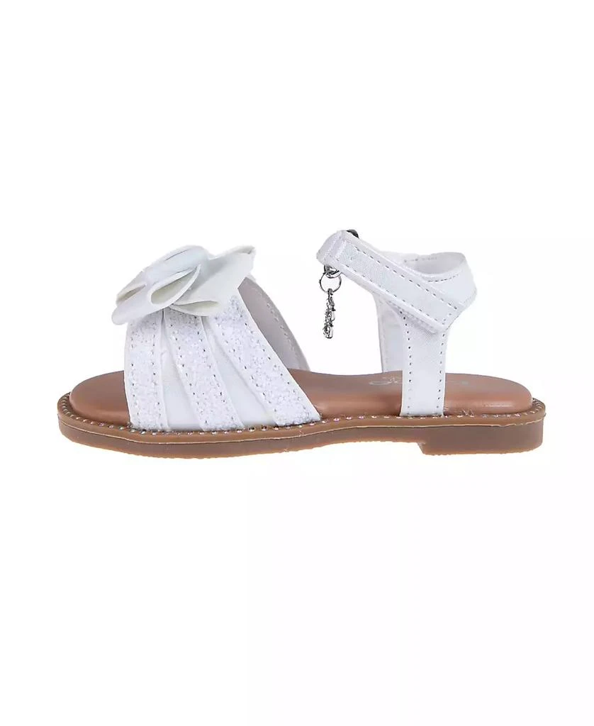 Bebe Toddler Girls Bow and Charm with Rhinestones Sandals 3