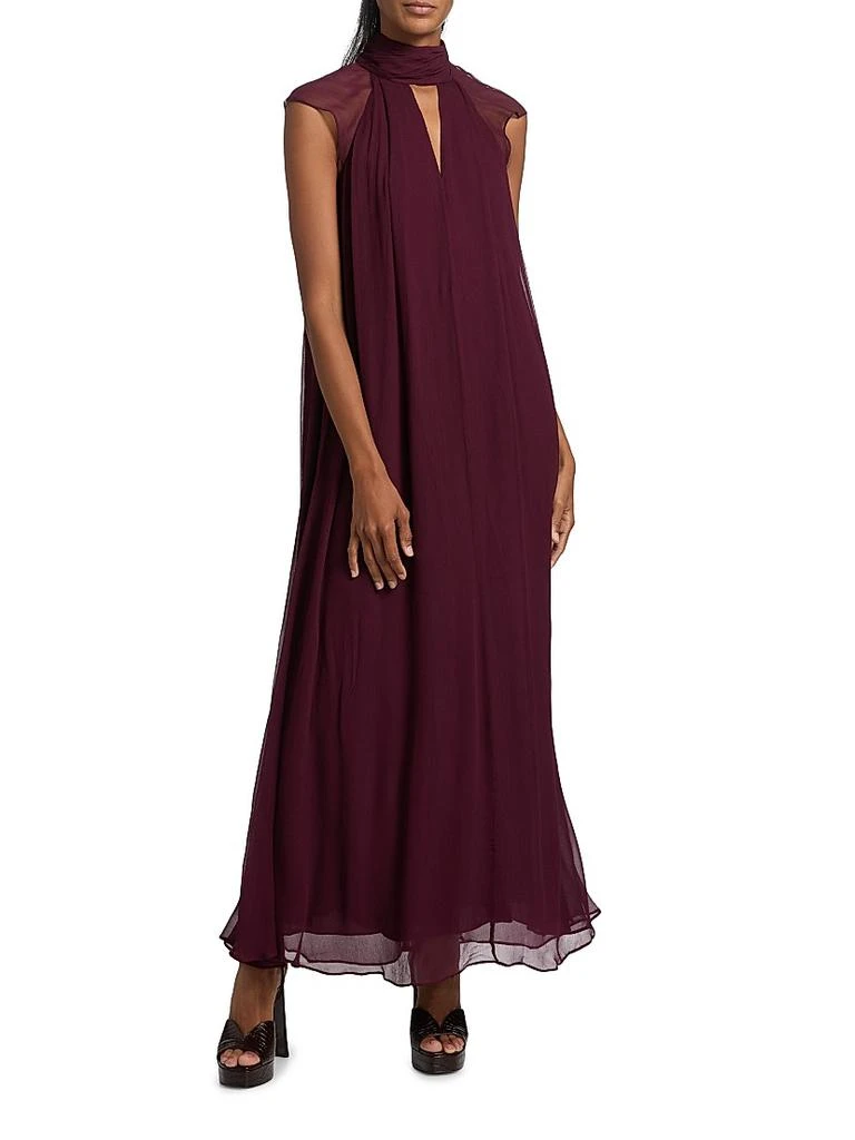 white christmas dresses Silky Crinkle Chiffon Long Sleeve Maxi Dress – Bella Chica main image 0