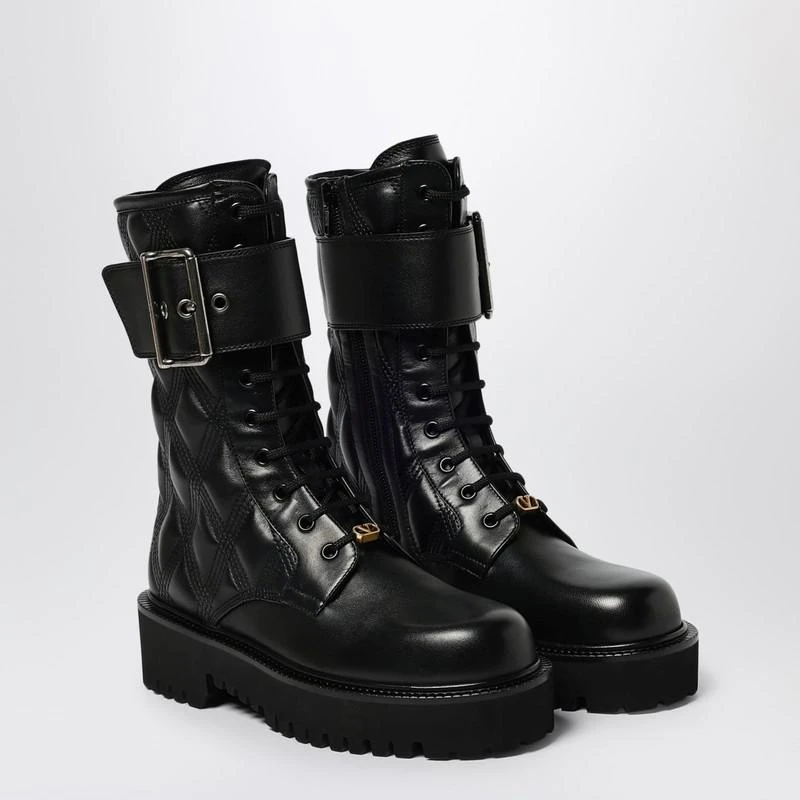 Valentino Quiltie 67 combat boots black leather 2