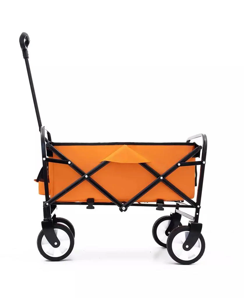 Streamdale Furniture Collapsible Wagon Cart with Straps - 225lb Capacity - Orange 5