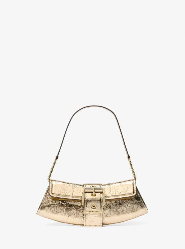 Michael Kors Colby Small Crackled Metallic Leather Convertible Clutch 1