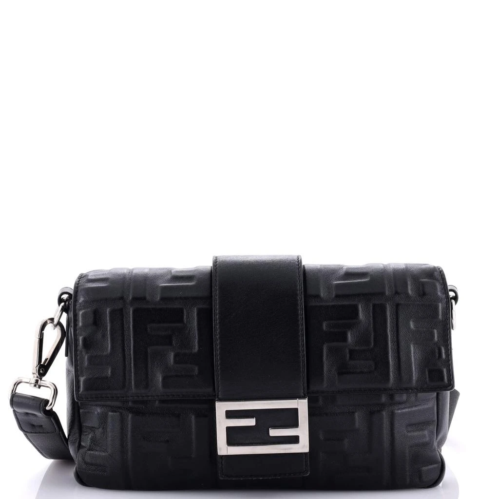Fendi Baguette Convertible Belt Bag Zucca Embossed Leather Medium 1