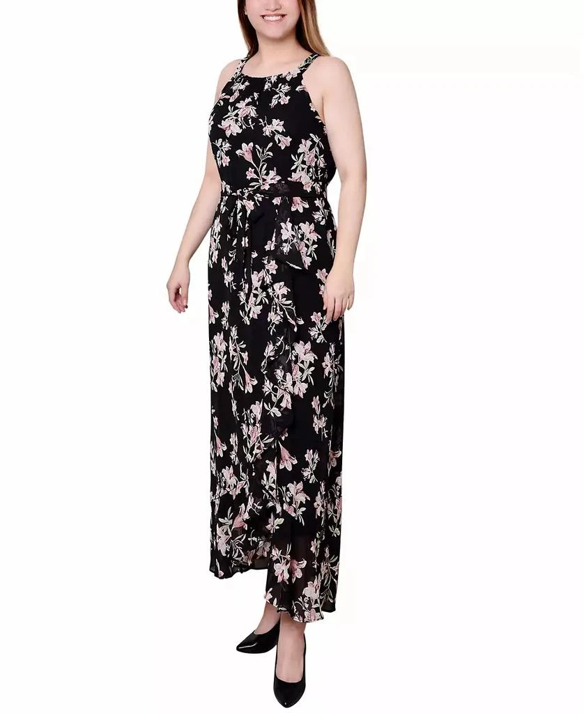 NY Collection Petite Halter Front Chiffon Maxi Dress 3