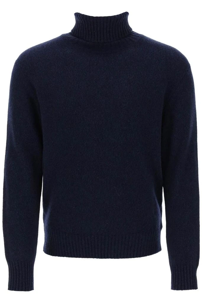 AMI melange-effect cashmere turtleneck sweater 1