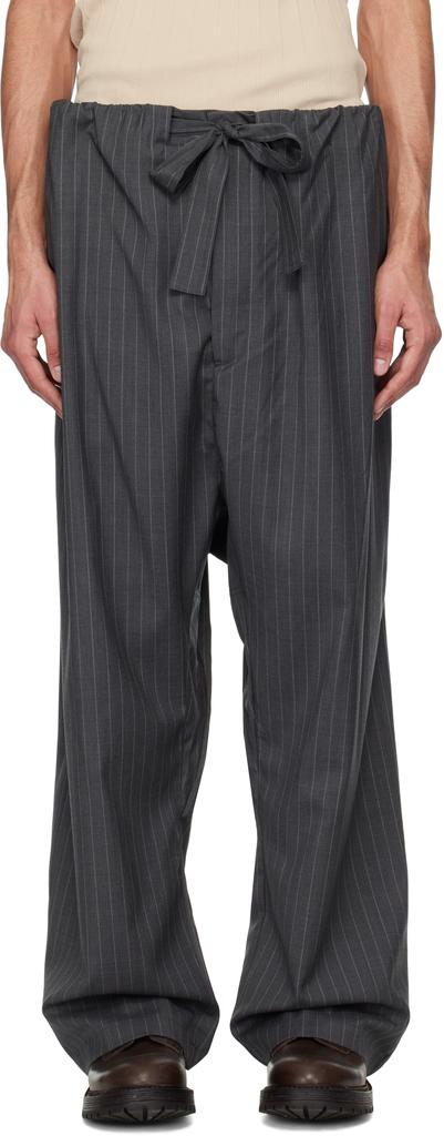 Hed Mayner Gray Cashmere Pinstripe Trousers