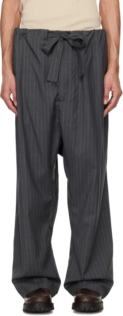 Hed Mayner Gray Cashmere Pinstripe Trousers 1