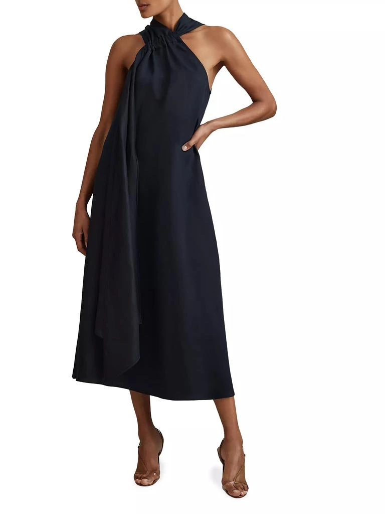 knee length dresses for ladies Sonoma Halterneck Twist Back Maxi Dress Champagne