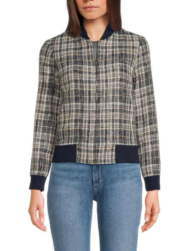 Wdny Plaid Bomber Jacket 1