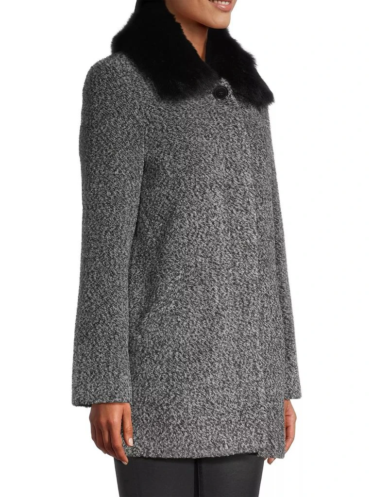 Sofia Cashmere Alpaca Bouclé Shearling Car Coat 4