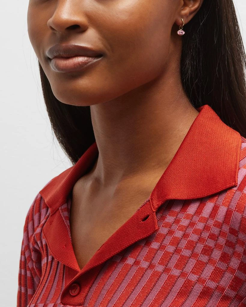 Sydney Evan Pink Enamel Sapphire Evil Eye Huggies 5