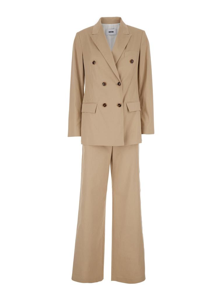 MAURO GRIFONI Mauro Grifoni Double Breasted Suit with Notched Lapels