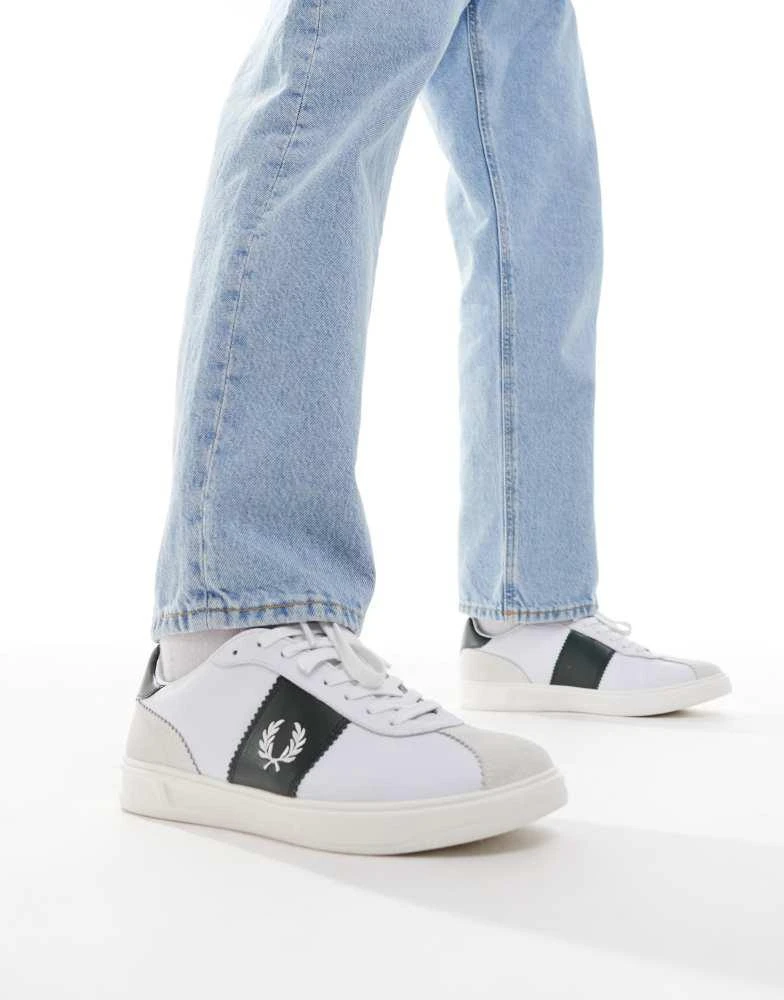 Fred Perry Fred Perry B4 leather and suede trainers in white 1