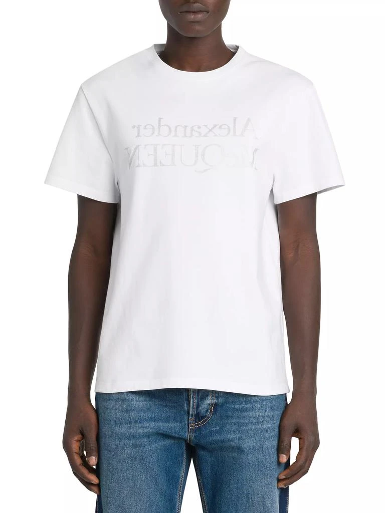 Alexander McQueen Backwards Logo Cotton T-Shirt 3