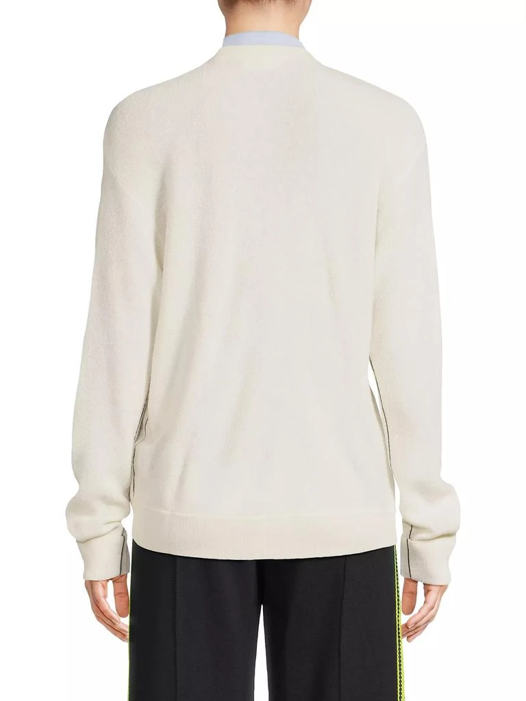 Lacoste V-Neck Wool Logo Cardigan 5