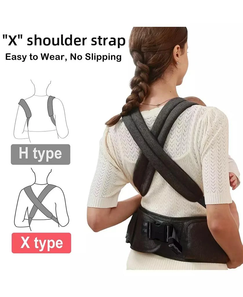 Sunveno 3-in-1 Ergonomic Hip Seat Baby Carrier for Newborns to Toddlers 4