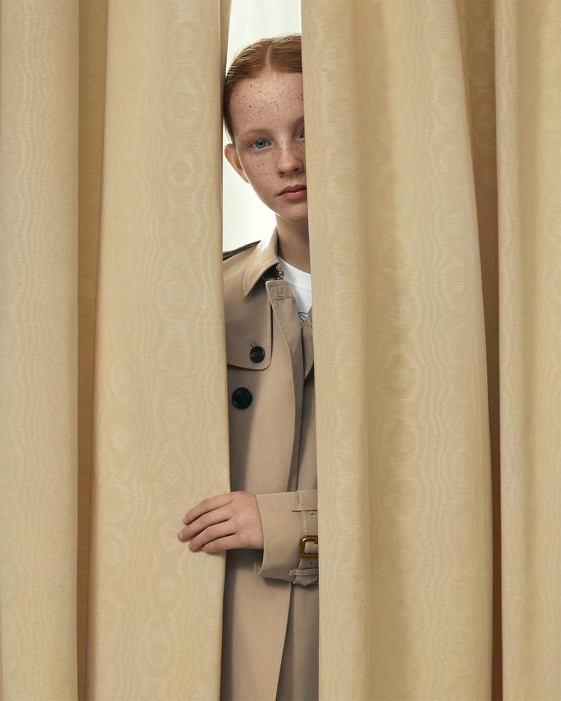 Burberry Mayfair Collared Trench Coat, Size 3-14