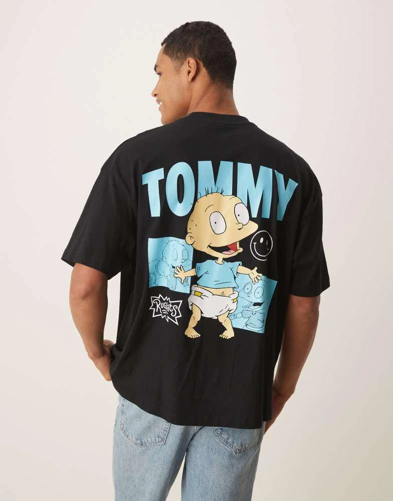 ASOS ASOS DESIGN unisex oversized t-shirt with Rugrats Tommy prints in black 4