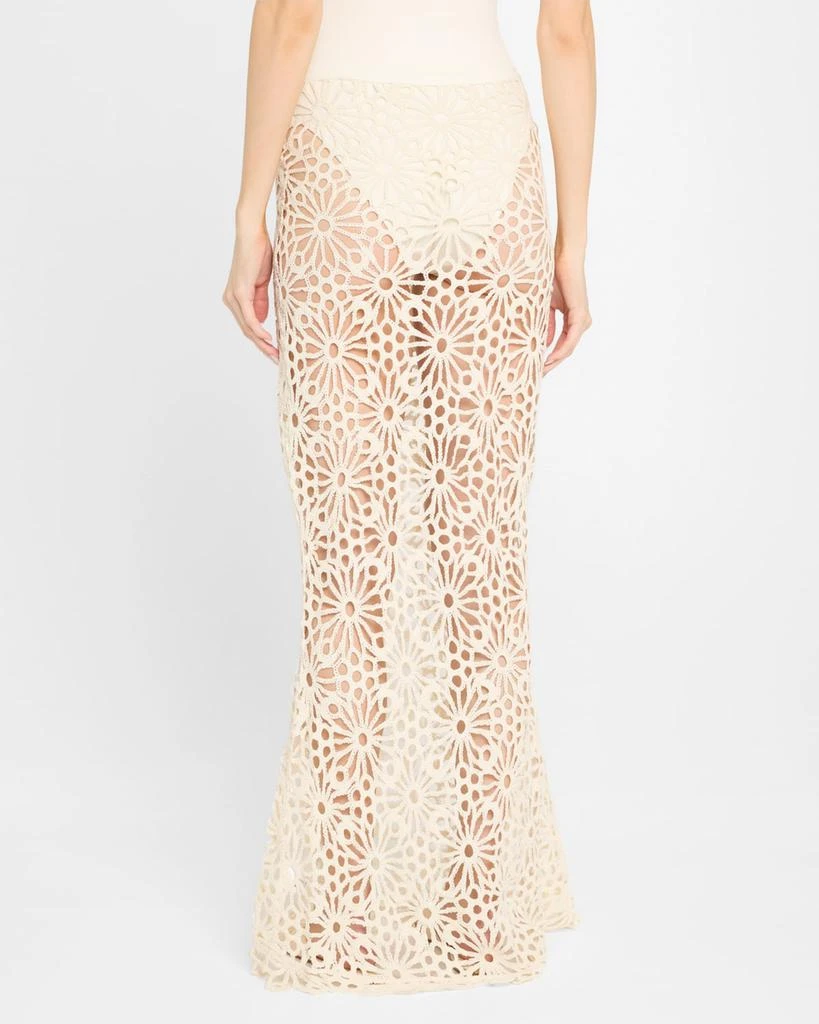 Norma Kamali Obie Floral Crochet Maxi Skirt 3