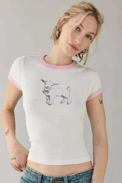 Kimchi Blue Kimchi Blue Too Perfect Baby Goat Graphic Ringer Baby Tee 1