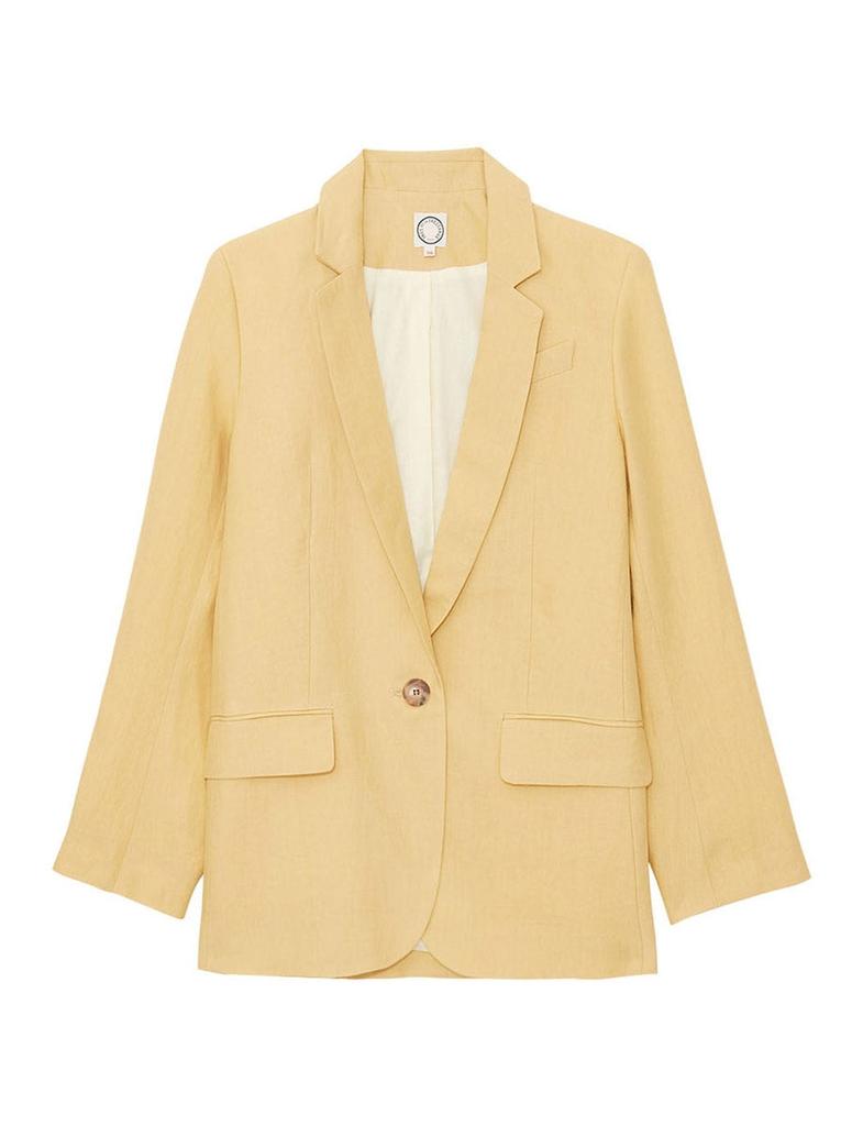 INES DE LA FRESSANGE PARIS Linen Bruna jacket in lemon