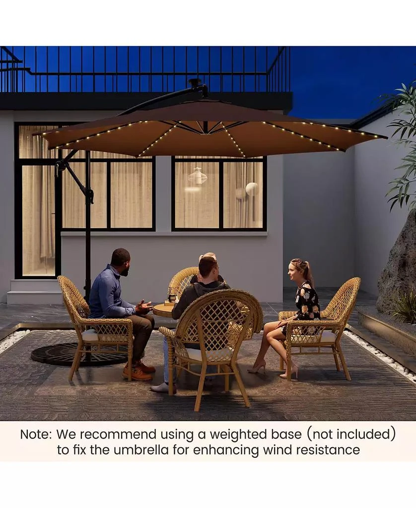 GOUUN 10 Feet Patio Umbrella with 112 Solar-Powered LED Lights 8