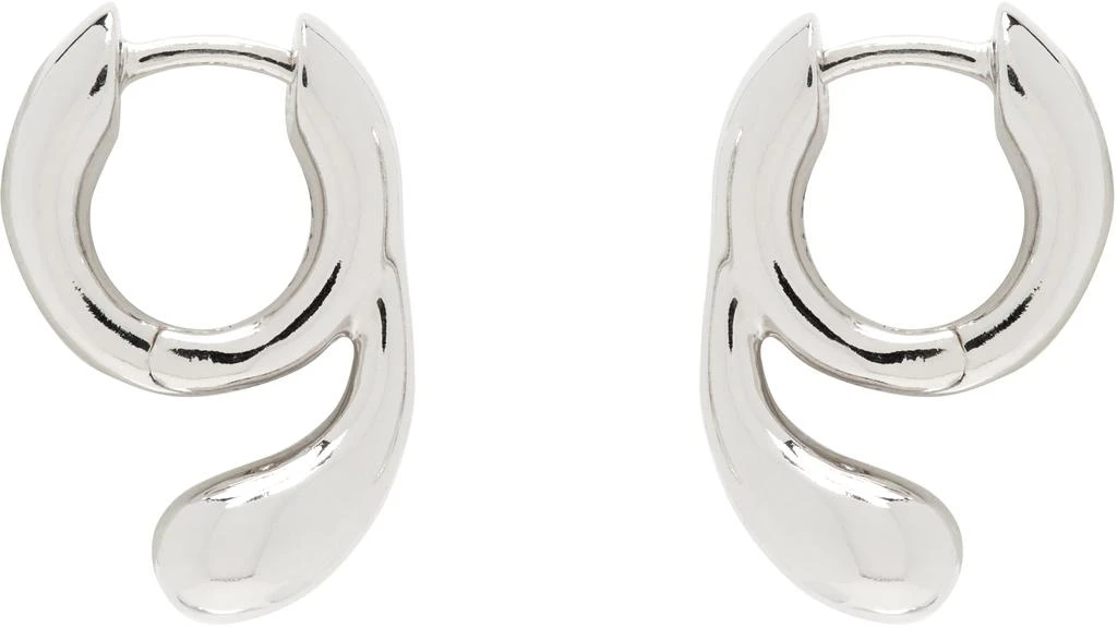 Maria Black Silver Mermaid Splash Huggies Earrings 1