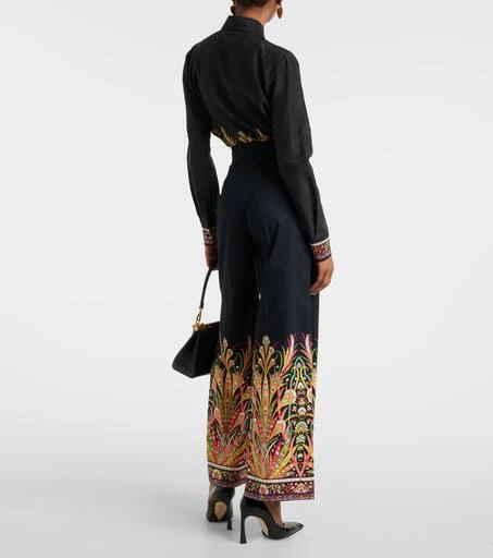 ETRO Printed cotton-blend flared pants 3
