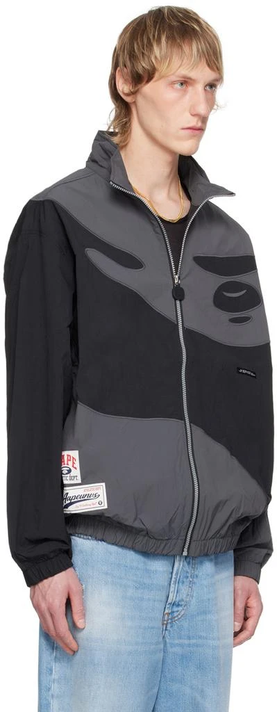 AAPE by A Bathing Ape Gray & Black Embroidered Track Jacket 2