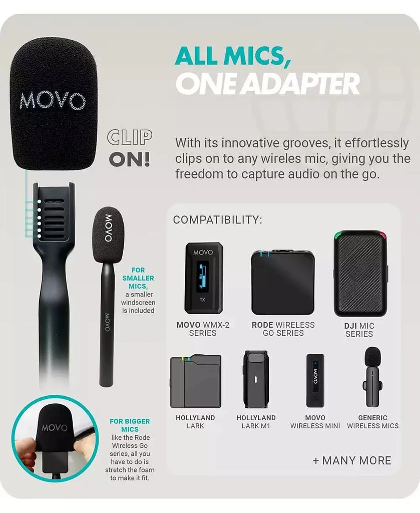 Movo WMX-HM Handheld Interview Mic Handle for Wireless Microphone ...