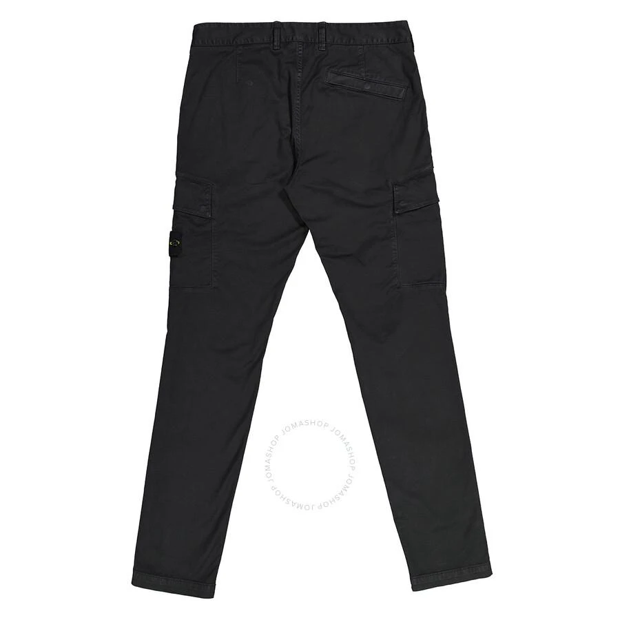 Stone Island Men's Black Mid-Rise Tapered Cargo Trousers 2