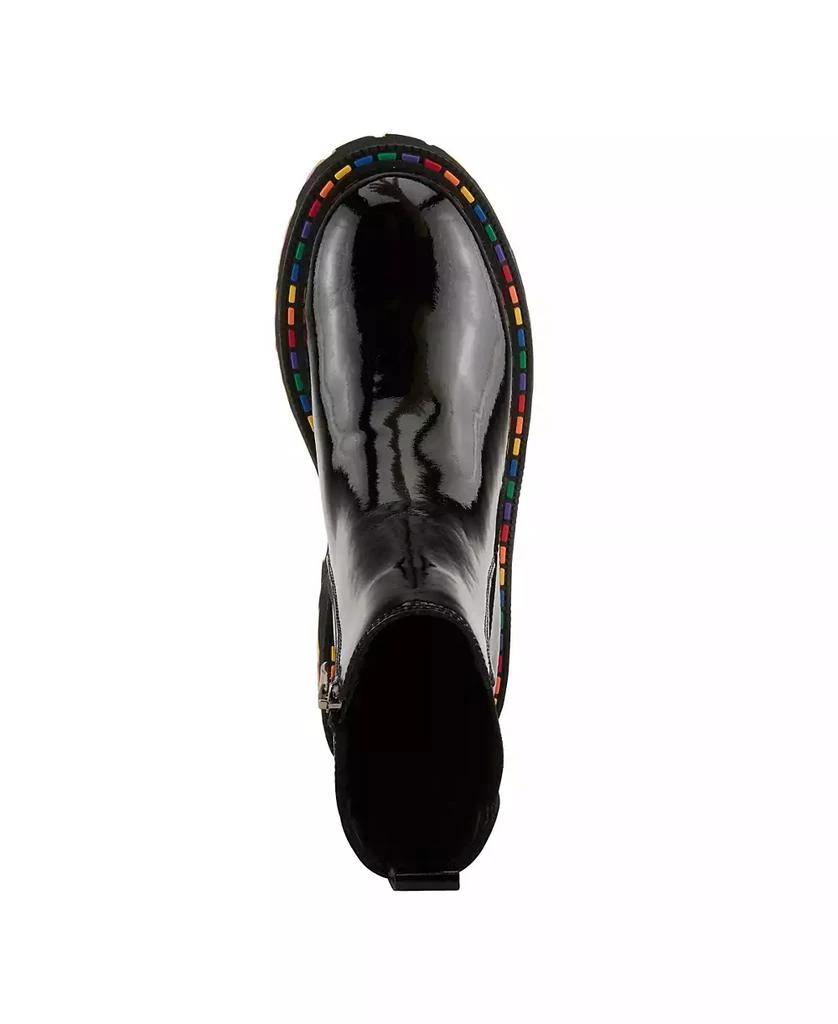 Spring Step Rager Glossy Waterproof Leather Rain Boot with Artistic Outsole and Elastic Side Panels 2