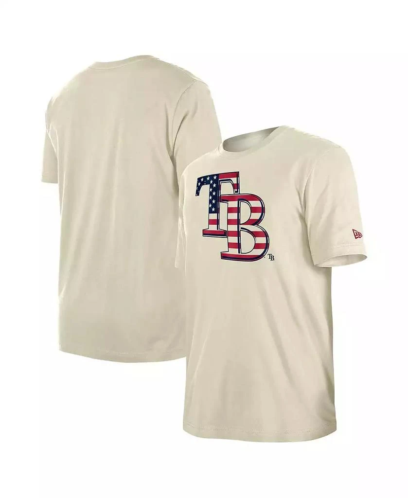 New Era Men's Cream Tampa Bay Rays Americana Flag Fill T-Shirt 1