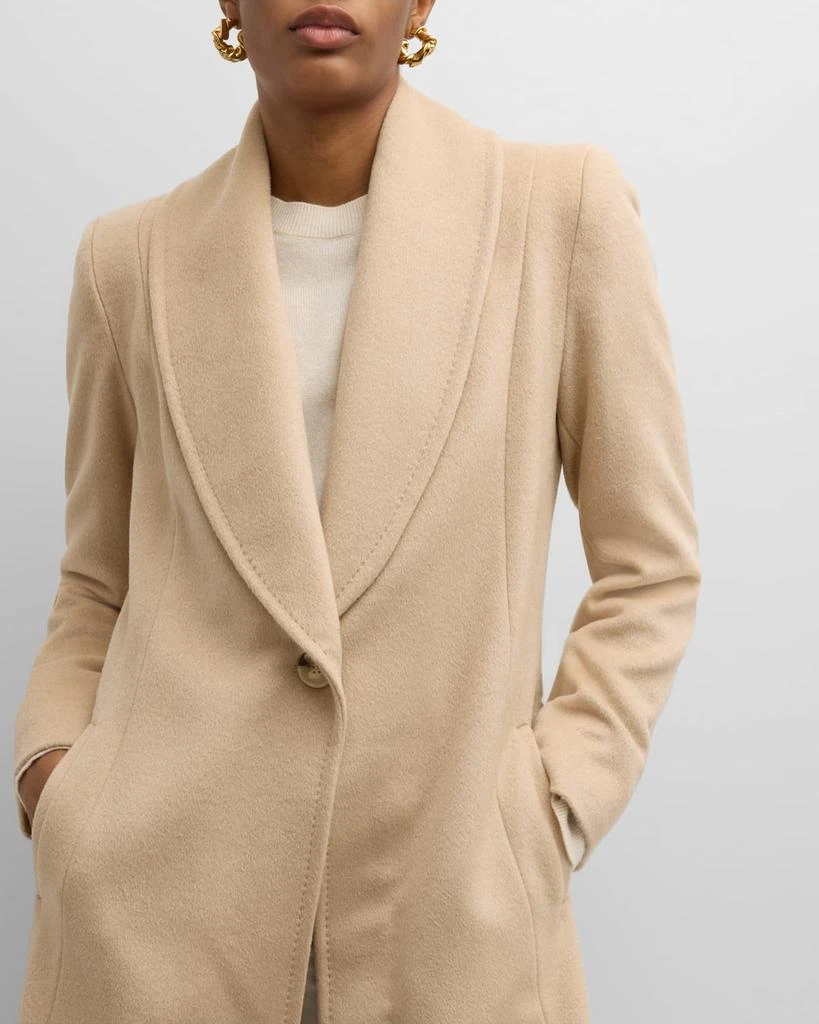 Sofia Cashmere Shawl-Collar Camel Hair Princess Coat 7