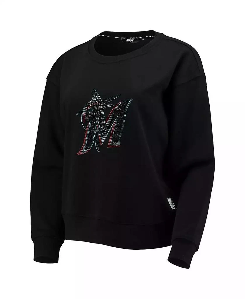 DKNY Women's Black Miami Marlins Carrie Pullover Sweatshirt 5