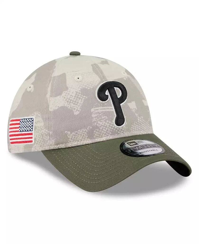 New Era Men's Light Beige/Olive Philadelphia Phillies 2025 Armed Forces Day 9TWENTY Adjustable Hat 1