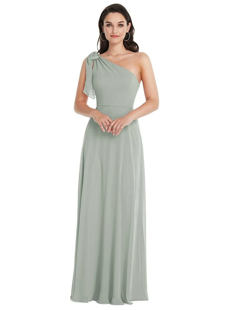 After Six Draped One-Shoulder Maxi Dress with Scarf Bow 3