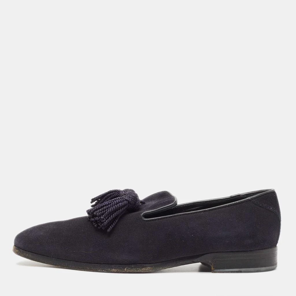 Jimmy Choo Jimmy Choo Navy Blue Suede Foxley Smoking Slippers Size 41 1