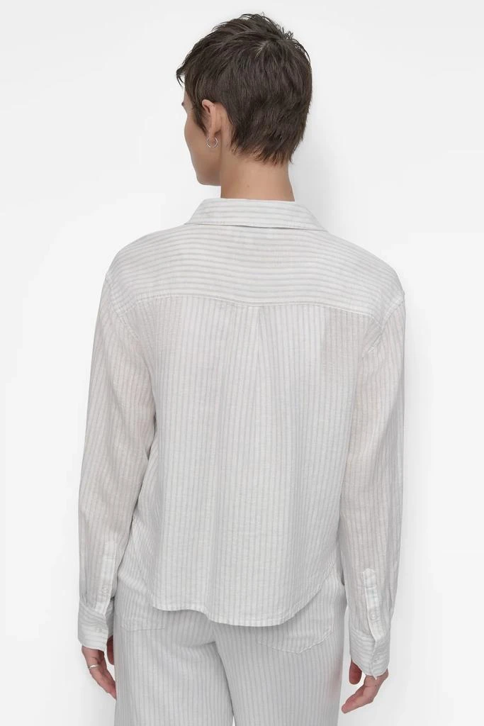 DKNY STRIPED LONG SLEEVE CROPPED SHIRT 2