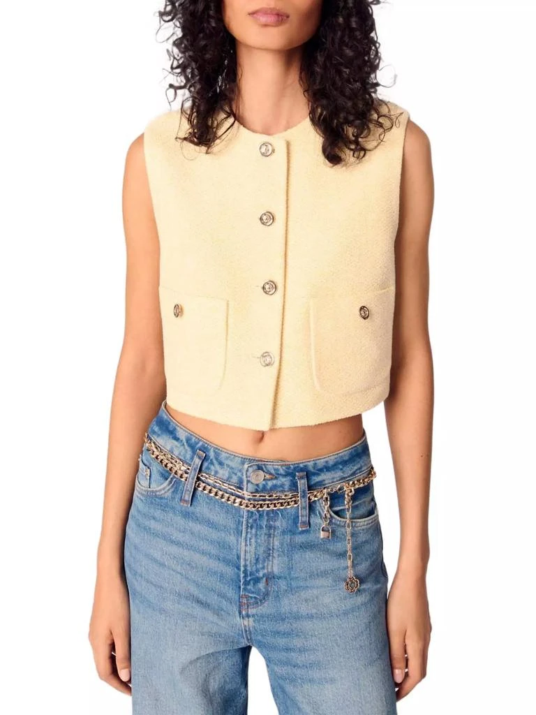 Maje Tweed Sleeveless Jacket 2